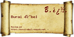 Burai Ábel névjegykártya