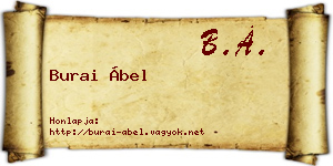 Burai Ábel névjegykártya